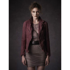 MUUBAA Amissus Fitted Leather Jacket Merlot Sz6